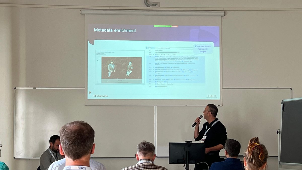 ExLibrisGroup's tweet image. Day 3 at #IGeLU2025 kicked off with Alma Specto.
Shmuel Ohayon, Director, Product Management, showed how AI boosts discovery & exhibitions, while Specto Preservation ensures long-term digital sustainability.👏
#DigitalCollections #LibraryTech #InnovationInLibraries