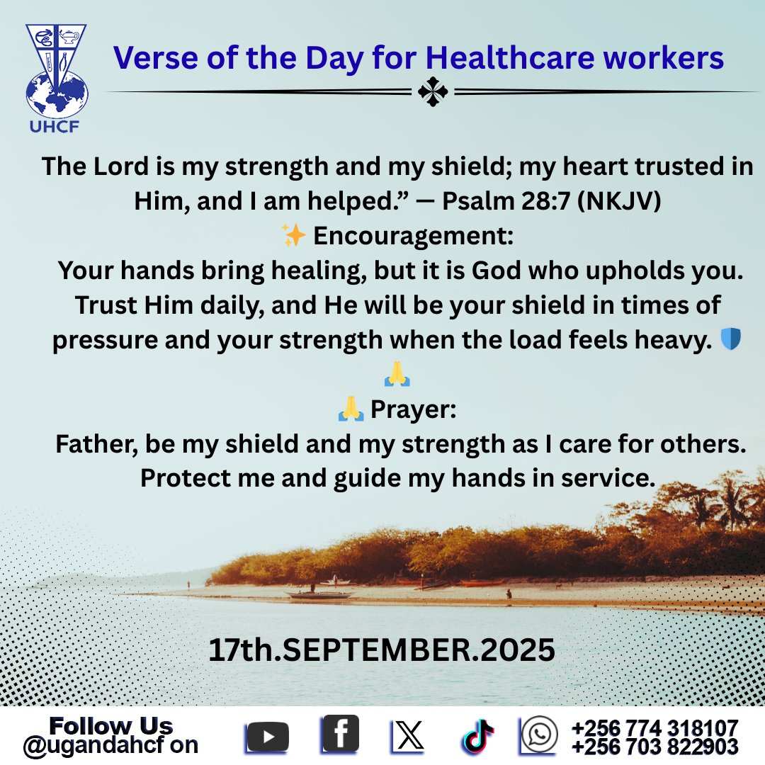 ugandahcf's tweet photo. Verse of the day for Healthcare Workers
#UgandaHealthcareChristianFellowship #Healthcare #UHCF #VerseofthedayforHealthcareWorkers https://t.co/iVm2U2LoHe