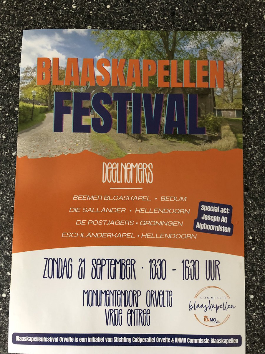 Blaaskapellen festival in Orvelte zondag 21 september #oergezellig