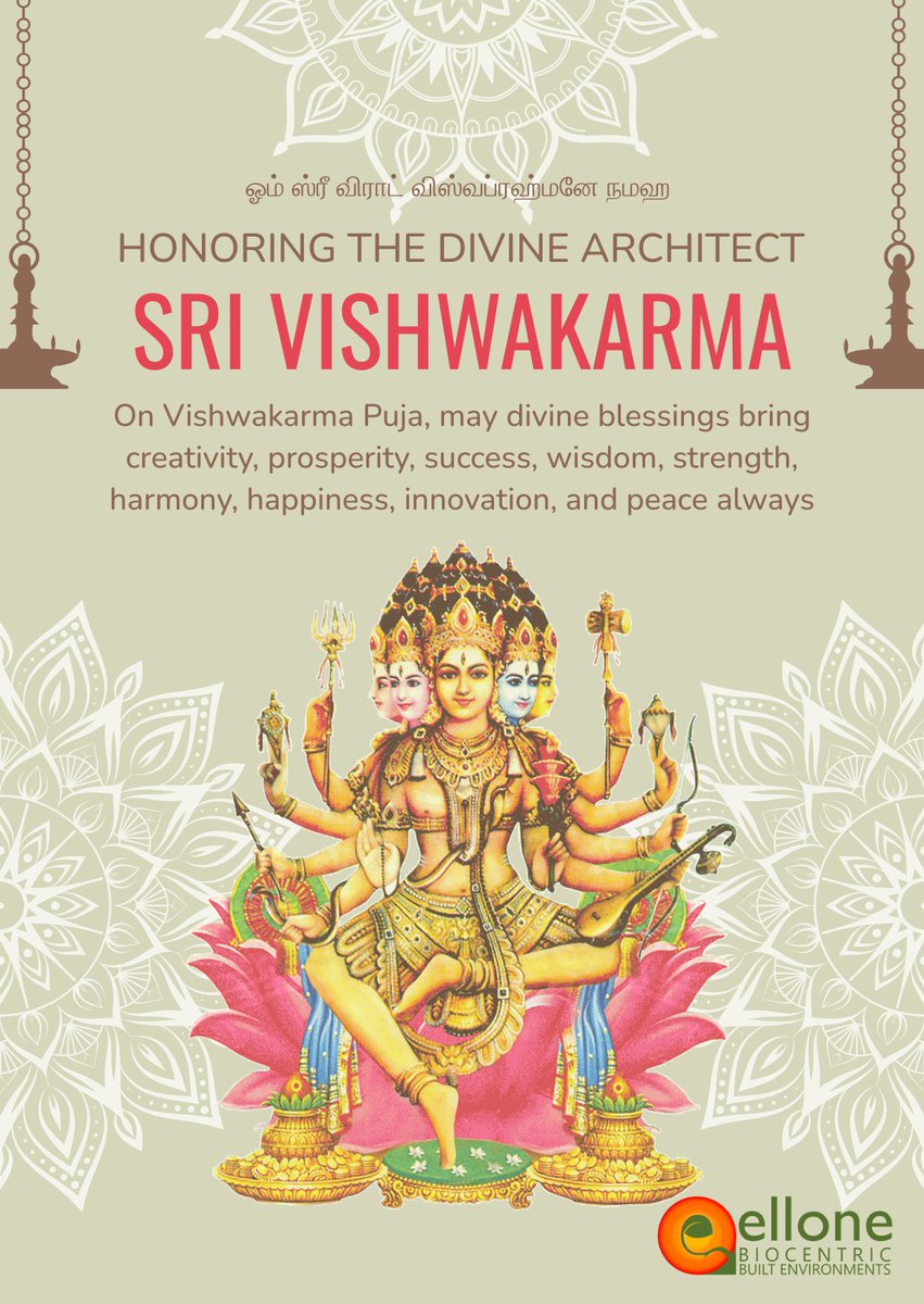 ✨🔨 Wishing you all a blessed Vishwakarma Day!

May the divine architect Lord Vishwakarma bless all our works, creativity, and dreams with success, innovation, and prosperity. 🙏✨

#VishwakarmaDay #DivineArchitect #Blessings #Creativity #Prosperity