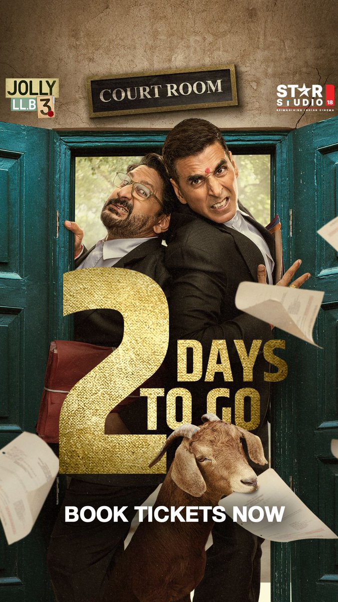 atulmohanhere's tweet image. #AkshayKumar. #ArshadWarsi.
Do Jolly. Do sheher. Ek hungama!
2 days to go-mark your calendars for this Friday, September 19!
#JollyLLB3
@akshaykumar @ArshadWarsi #SaurabhShukla @humasqureshi @AmritaRao @raogajraj @subkapoor #AlokJain @AndhareAjit @jollynarenkumar @dkh9…