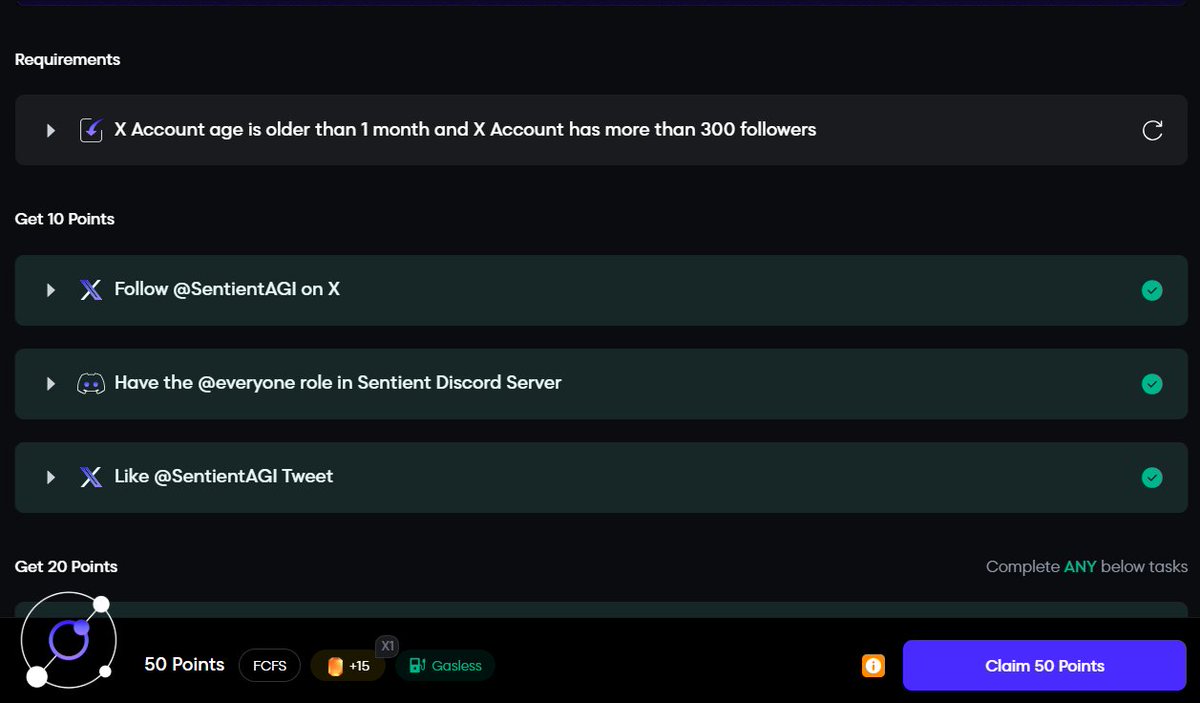 Sentient New Galxe Quest is LIVE! 🔥

Quest ends on September 19  To qualify, your X account needs to be at least 3 months old and have more than 300 followers.

Earn 50 points by completing the quest now.
👉 Join here: app.galxe.com/quest/5pH5qUCo…

⏳ Ends Sept 18