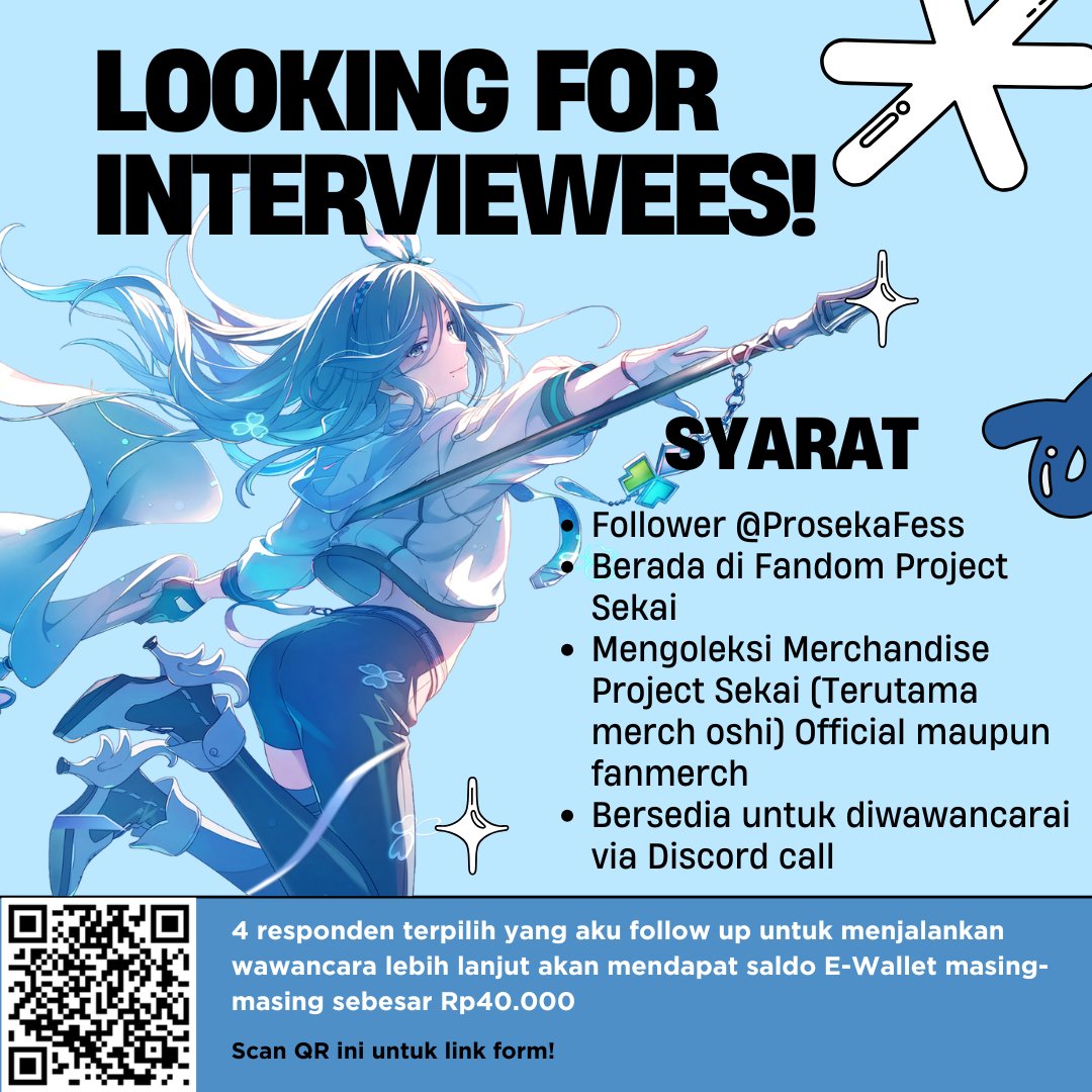 cw // skripsi , kuesioner

halo halo! sender lagi nyari responden dari warga prsk! untuk diwawancarai nih, untuk syaratnya bisa dibaca dulu yaa. mohon bantuannya agar sender cepat lulus😔🙏🏻

untuk form bisa scan qr yang tertera atau linknya di rep ya!