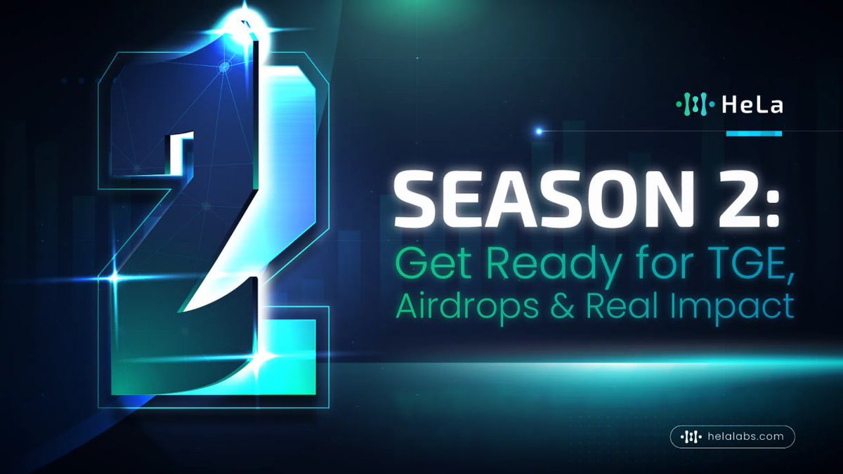 🚨 Reminder HeLa Fam, Season 2 is already live! 🚨

Season 1 was about starting something real..

Season 2 is about building it with the people who showed up...

But here’s the big one:
⚡️ TGE is happening in Q4 and the countdown has begun ⚡️

Here’s what’s happening now:
✨ New