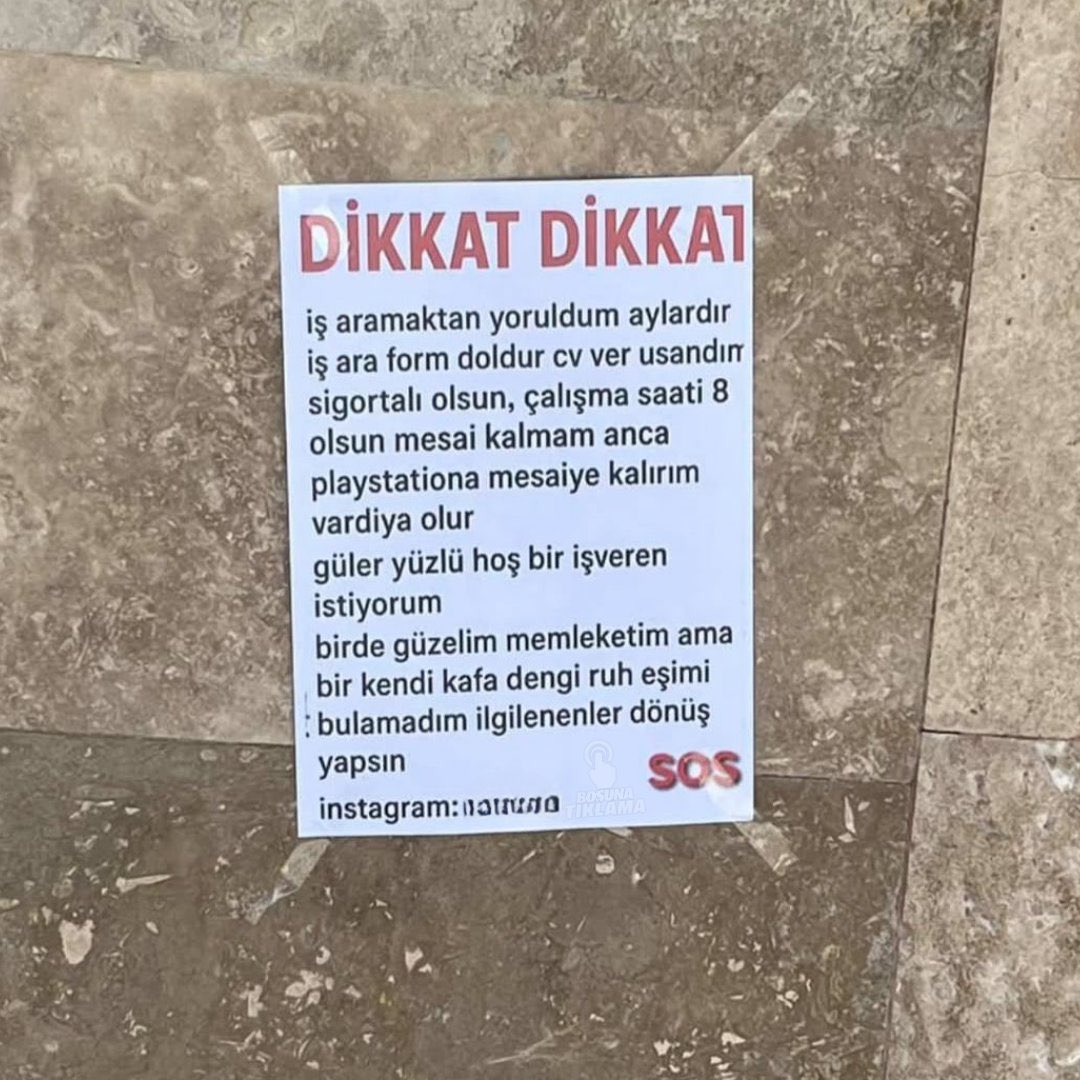 Elazığ'da bir duvara asılan iş ve eş ilanı…