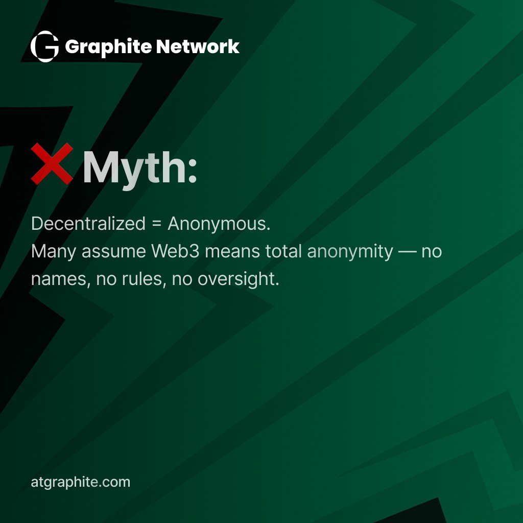 GraphiteNetwork's tweet image. 👉 Web3 doesn’t need to choose between privacy and accountability — it can (and must) have both.

With @GraphiteNetwork, anonymity doesn’t mean invisibility. It means choice — protect what’s personal, prove what’s necessary.

#AtGraphite #Web3 #Privacy #Compliance