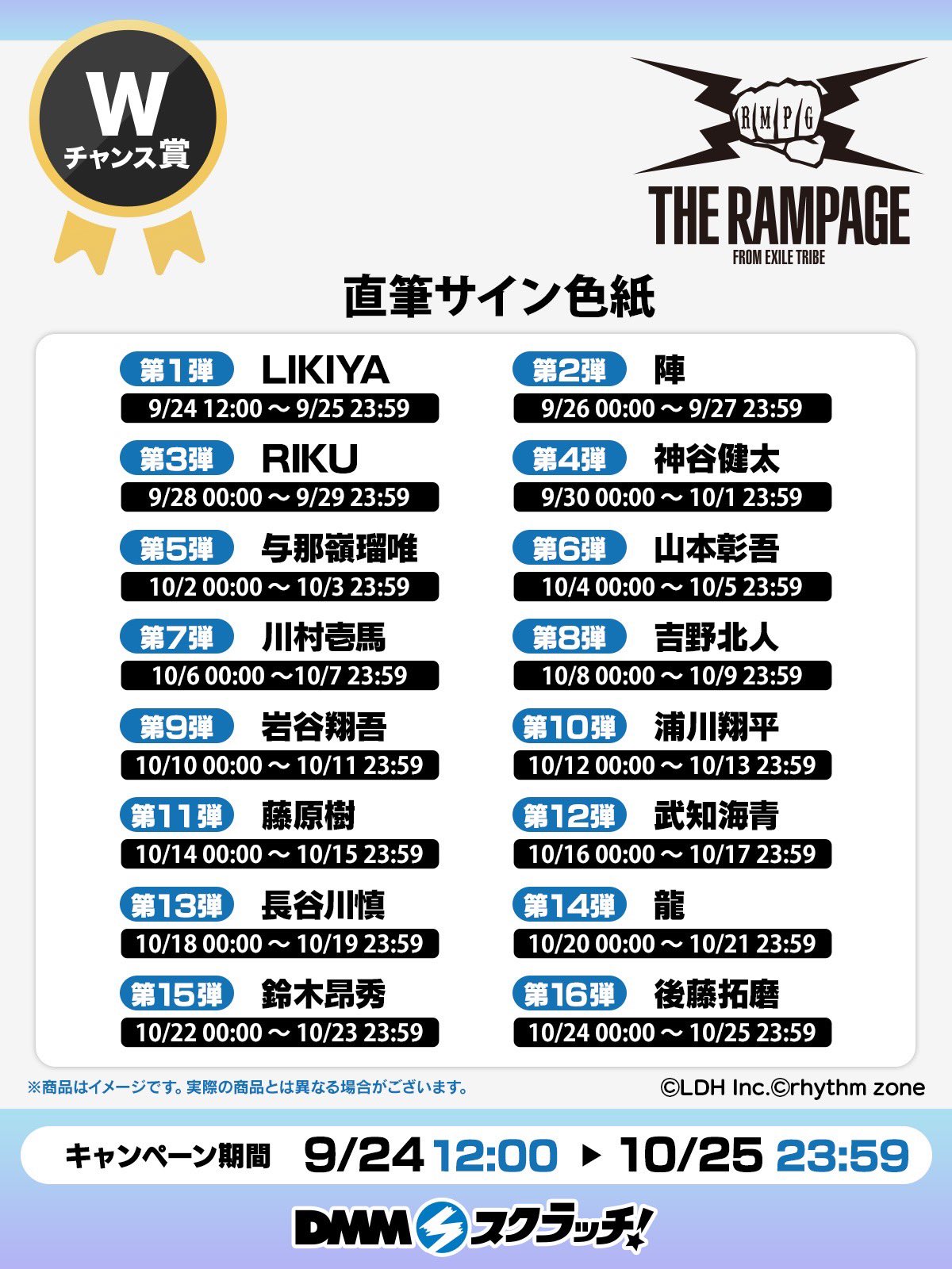 THERAMPAGE RIKU 直筆サイン DMMスクラッチ THE RAMPAGE スクラッチ第三弾 - DMMスクラッチ