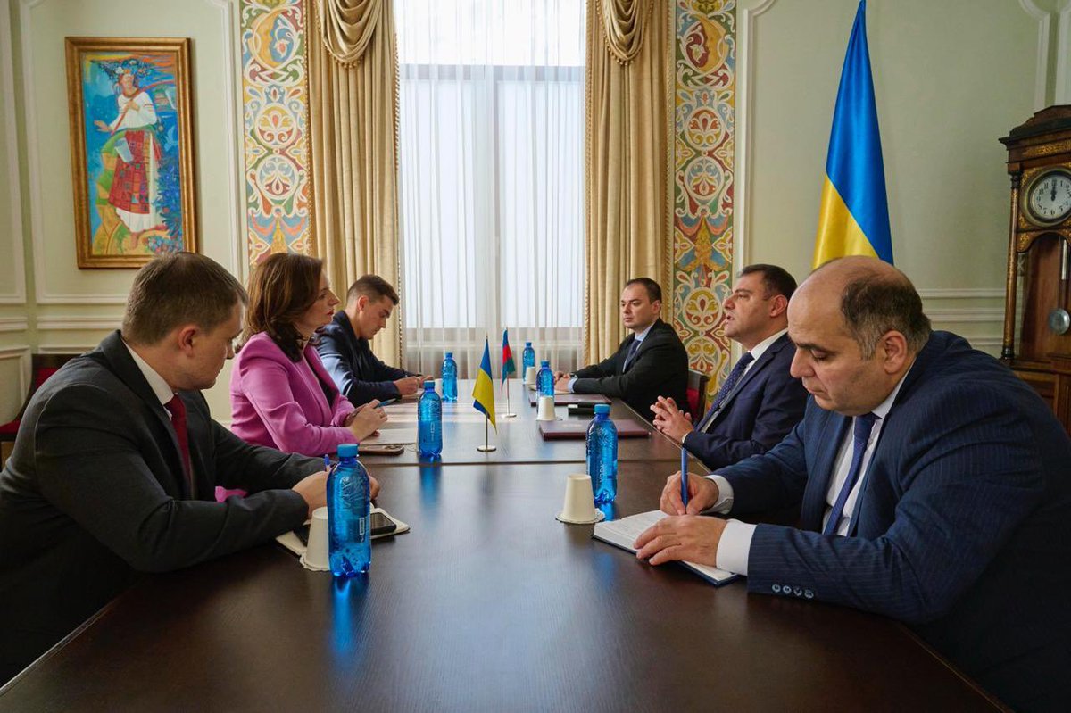 Seymur Mardaliyev (@smardaliyev) on Twitter photo Great to meet with Deputy Foreign Minister of Ukraine <a href="/Mariana_Betsa/">Mariana Betsa</a>. Noted with satisfaction the continuing active political dialogue between Azerbaijan 🇦🇿 & Ukraine 🇺🇦. Discussed further interactions within multilateral platforms as well as Azerbaijan’s humanitarian aid to 🇺🇦. Great to meet with Deputy Foreign Minister of Ukraine <a href="/Mariana_Betsa/">Mariana Betsa</a>. Noted with satisfaction the continuing active political dialogue between Azerbaijan 🇦🇿 & Ukraine 🇺🇦. Discussed further interactions within multilateral platforms as well as Azerbaijan’s humanitarian aid to 🇺🇦.