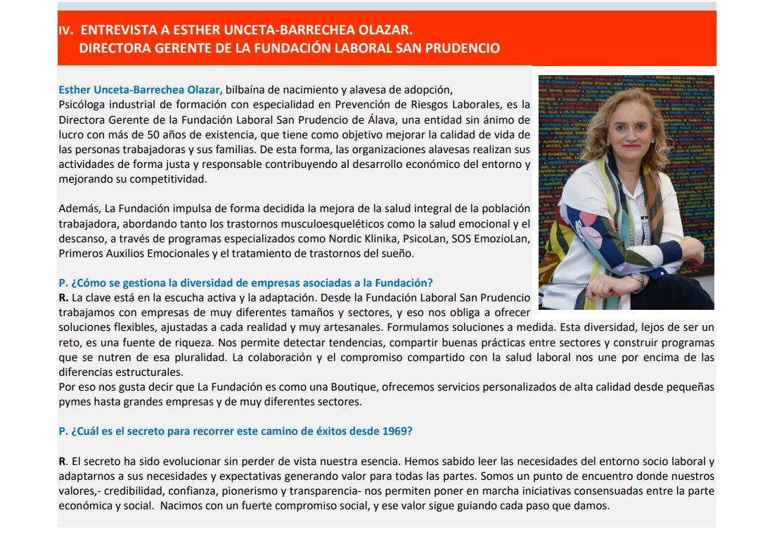 Entrevista a Esther Unceta-Barrechea, directora gerente de la Fundación Laboral San Prudencio sesst.org/entrevista-a-e…