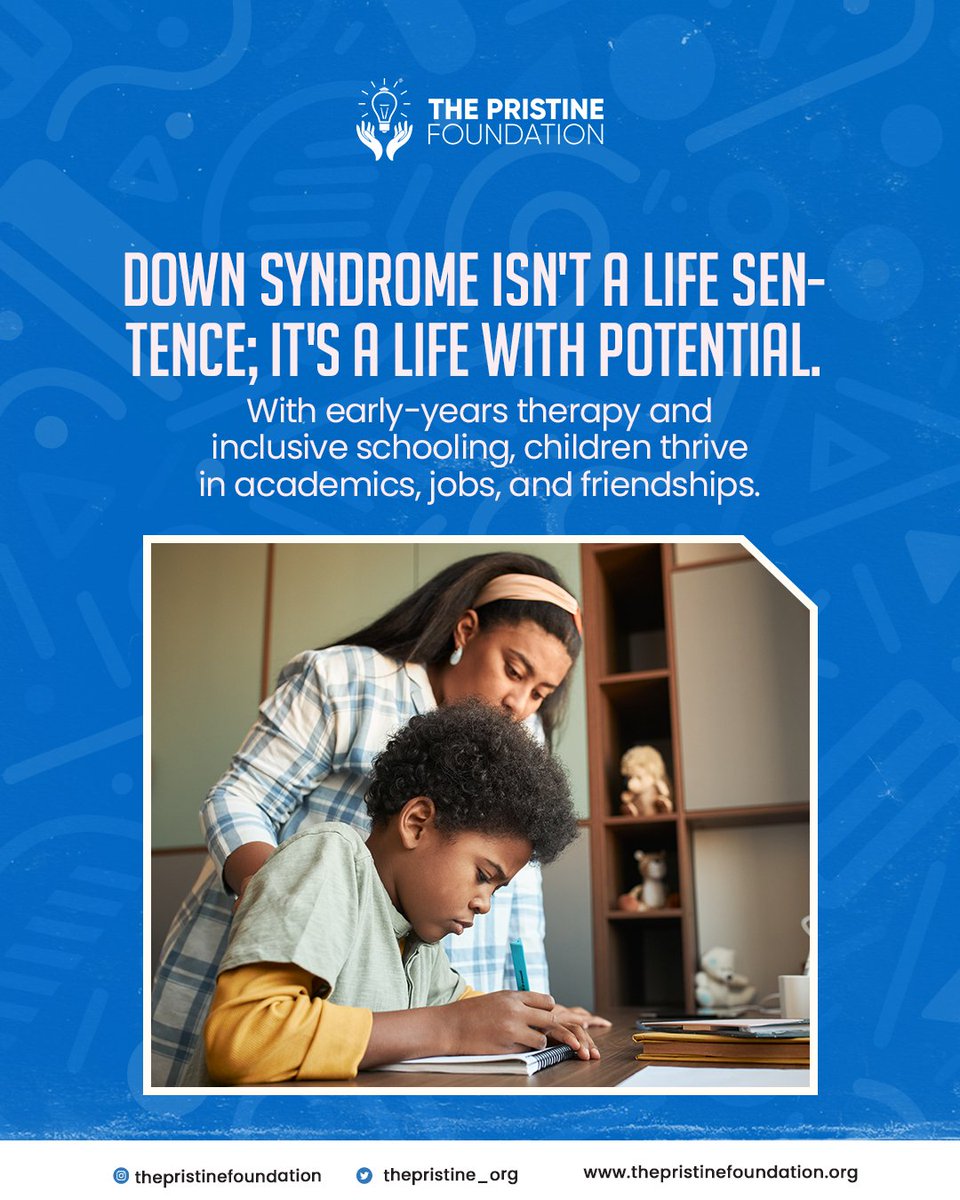 The Pristine Foundation (@thepristine_org) on Twitter photo With love, early intervention, and inclusive opportunities, children with Down Syndrome can thrive in academics, careers, and relationships. Every child deserves to shine. 
#DownSyndromeAwareness #InclusionForAll  #EarlyInterventionMatters #EveryChildCan #PristineFoundation With love, early intervention, and inclusive opportunities, children with Down Syndrome can thrive in academics, careers, and relationships. Every child deserves to shine. 
#DownSyndromeAwareness #InclusionForAll  #EarlyInterventionMatters #EveryChildCan #PristineFoundation