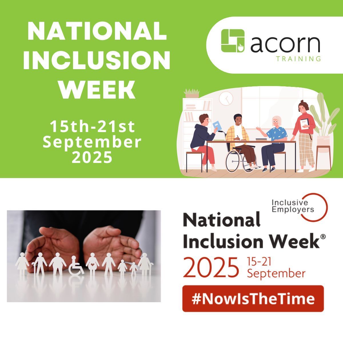 This National Inclusion Week, we’re recognising the importance of inclusivity in everything we do at Acorn Training. 

#nationalinclusionweek #inclusiveemployer #nowisthetime