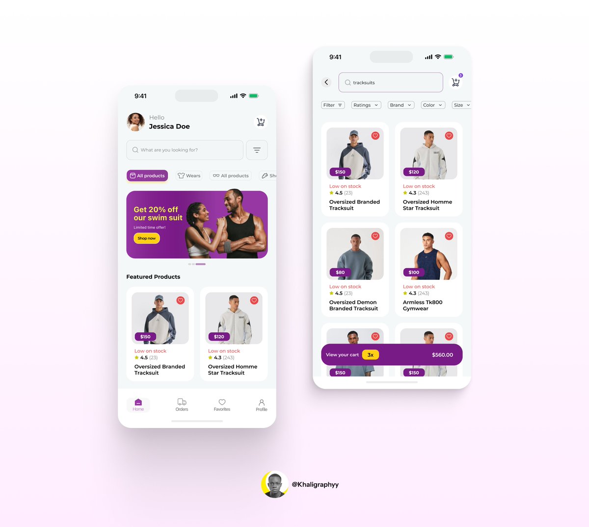 Clean and modern e-commerce UI