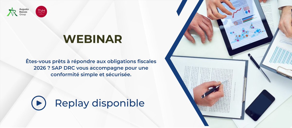 AugustaReeves's tweet photo. 🙏 Merci à toutes et tous d’avoir participé à notre webinar consacré à SAP DRC ! 

👉 Indiquez REPLAY en commentaire ou envoyez-nous un message pour recevoir le lien.

#sap #dsi #erp #finance #digitalisation #conformité #facturationelectronique https://t.co/l0zQMcHIuF