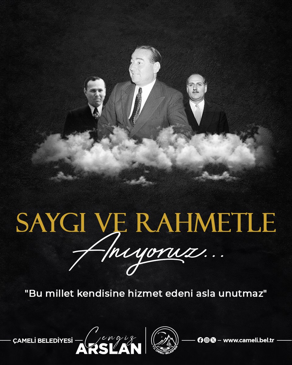 Demokrasi, hukuk ve adaletin yok sayıldığı 27 Mayıs darbesinin cunta mahkemelerince haksız yere idama mahkûm edilen Başbakan Adnan Menderes, Dışişleri Bakanı Fatin Rüştü Zorlu ve Maliye Bakanı Hasan Polatkan’ı, aziz hatıralarının 64. yılında rahmet ve hürmetle anıyoruz.