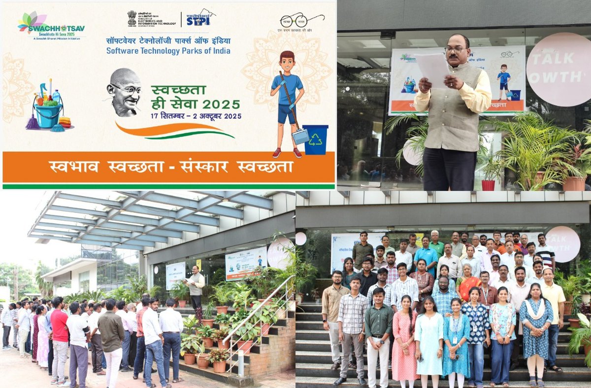 stpibbsr's tweet photo. On the occasion of #SwachhataHiSeva2025, Sh. Surya kumar Pattanayak, Director, STPI Bhubaneswar (@StpiBbsr), led the Swachhata Pledge Ceremony along with officers, staff, startups, and unit representatives.

The pledge reaffirms our collective commitment towards building a cleaner, greener, and more sustainable India.

The theme for Swachhata Pakhwada 2025 is:
"Swachhata is everyone’s business" - emphasizing the collective responsibility of individuals and institutions to maintain cleanliness and promote hygiene across the nation.

At STPI, we strongly believe that cleanliness is not just a practice but a responsibility towards society, the environment, and future generations. 
By adopting sustainable practices, reducing waste, and maintaining hygiene in our surroundings, we take one step closer to realizing the vision of a Swachh Bharat.

Let us all come together, not just in words but in action, to contribute to:
✅ A healthier environment
✅ A sustainable tomorrow
✅ A stronger and cleaner nation

Together, let’s turn the vision of a Clean India into a way of life.
#SwachhataHiSeva2025 #CleanIndia #Sustainability #STPI #SwachhBharat

@Arvindtw @StpiIndia @GoI_MeitY