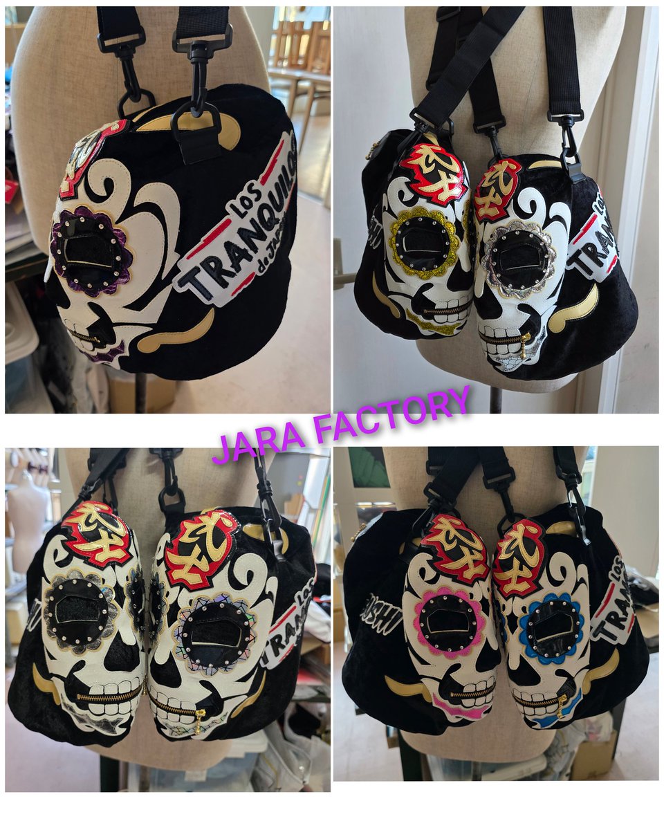 最近はマスク型のバッグも作っています。 Recently, I've been making