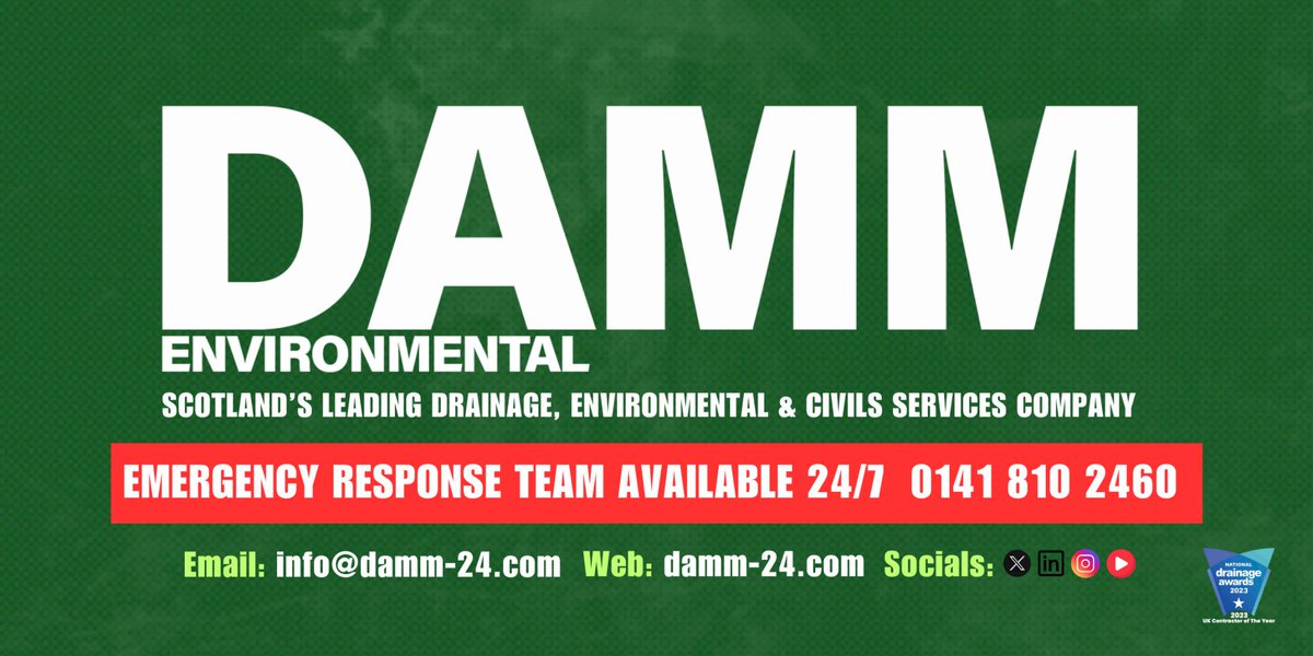 DAMM247's tweet photo. 🍂🌧️ Autumn in Scotland means rain — and flooding risks.

DAMM Environmental is on call 24/7 with #FloodResponse + #Drainage support. 🚛⚡

Blocked drains or surface flooding? Call 0141 810 2460 
👉 https://t.co/g3cEwVVD6v
#EmergencyService #DAMMEnvironmental https://t.co/uJJED8QfCa