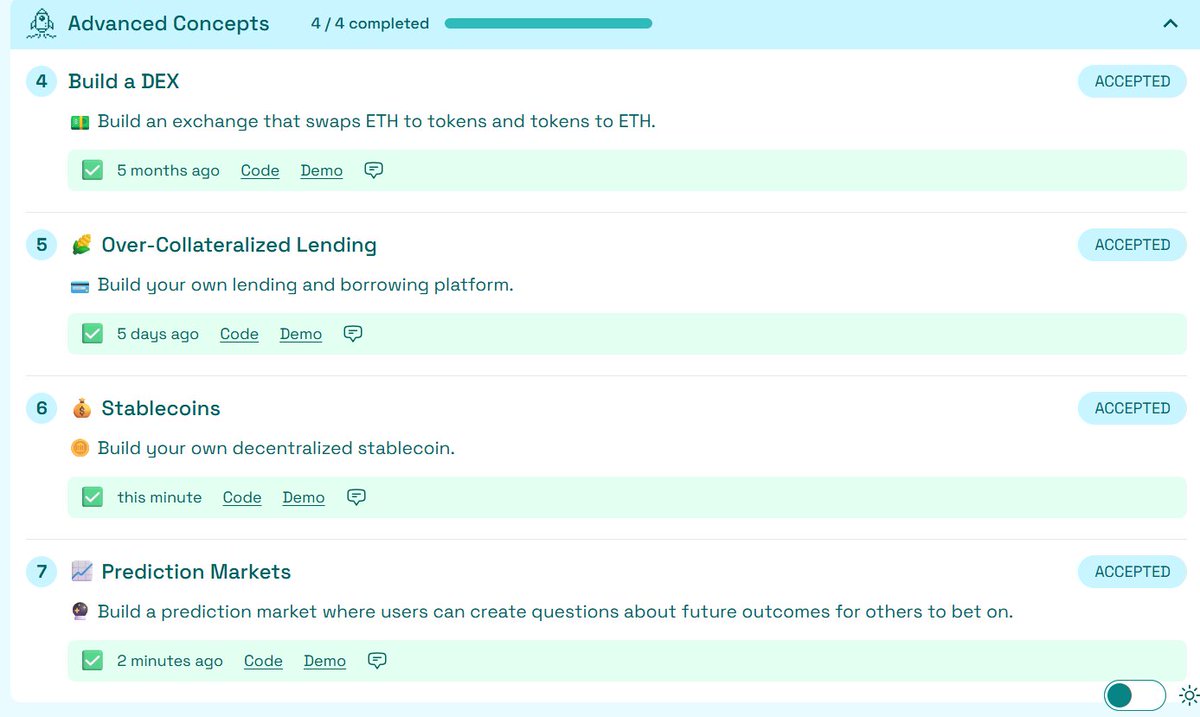SyedGhufranHas1's tweet image. Completed speedrun ethereum challenges :) 

#speedrunethereum #buidlguidl