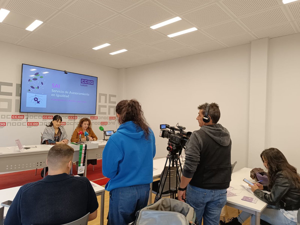 Rueda de prensa de <a href="/CCOOLeon/">CCOO de León</a> para presentar nuestro Servicio de Asesoramiento en Igualdad (SAI) . Un servicio gratuito a todas las personas trabajadoras en materia de conciliación, corresponsabilidad, igualdad y no discriminación. 
📢Acércate a nuestras sedes y asesórate bien 💪