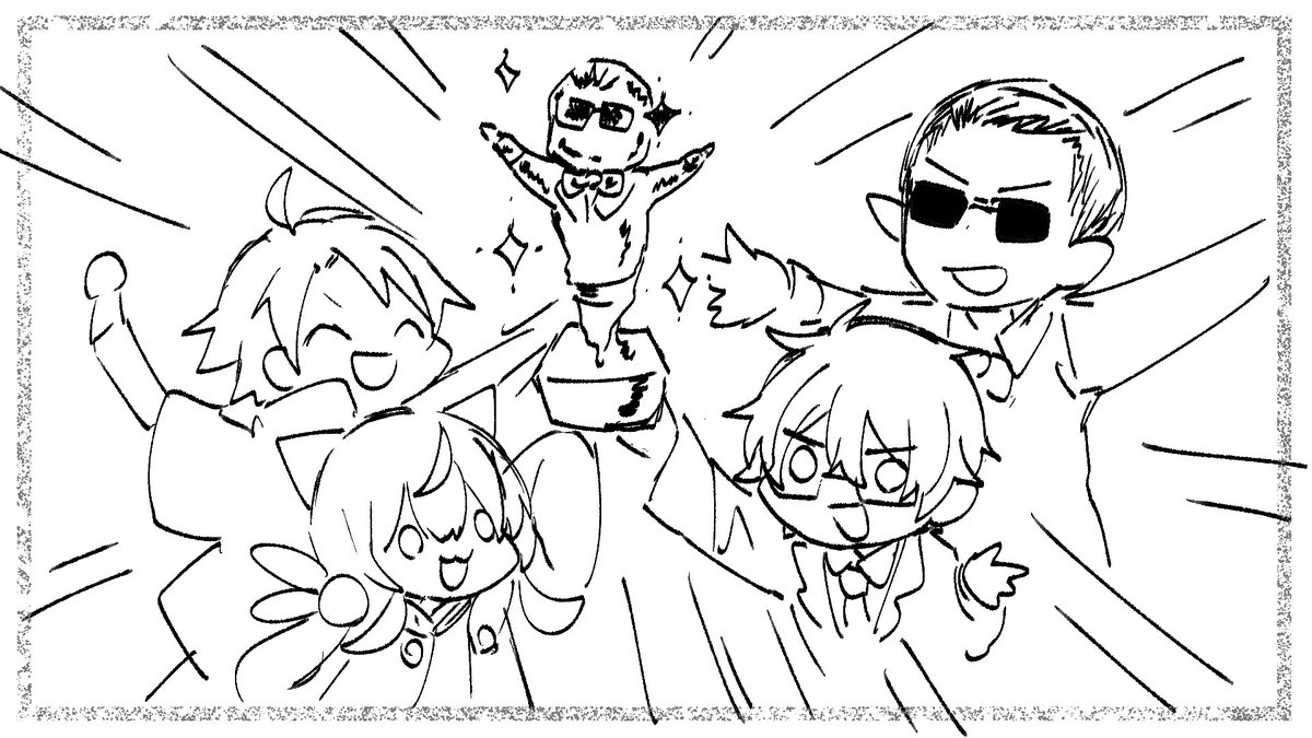ガテホ並走で描いたグウェルさん達 