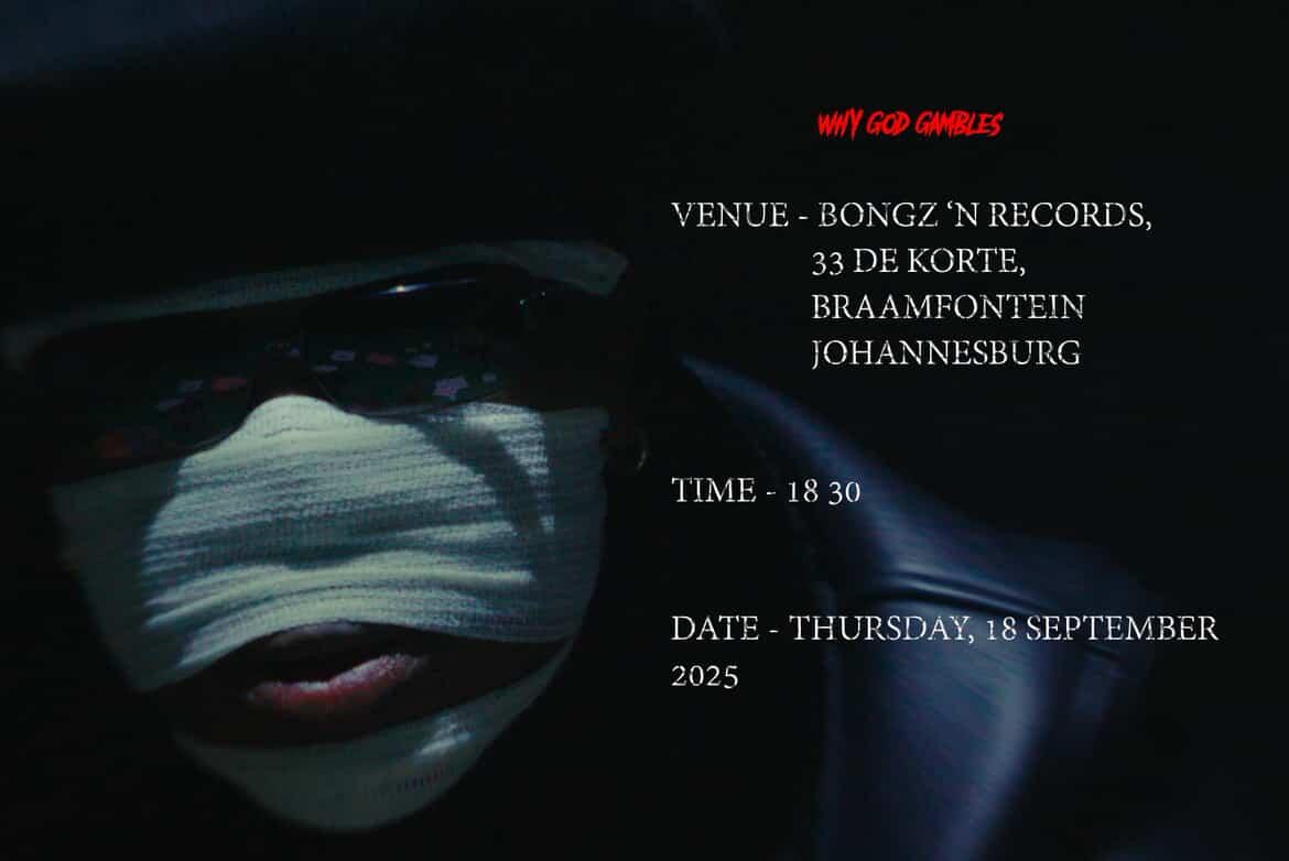 LISTENING SESSION : WHY GOD GAMBLES by <a href="/LethuMzulwini/">BABA KUSHI</a>

🗓️ - 18 SEPTEMBER , THURSDAY
 
🕰️ - 18:30

🏟️ - BRAAMFONTEIN 

CLICK LINK BELOW &amp; RSVP TO RECEIVE ADDRESS.
forms.gle/8A1FnVCaAVbdVY…

LIMITED SEATS, LOCK IN NOW ❤️🙏🏾

SEE YOU THERE💽