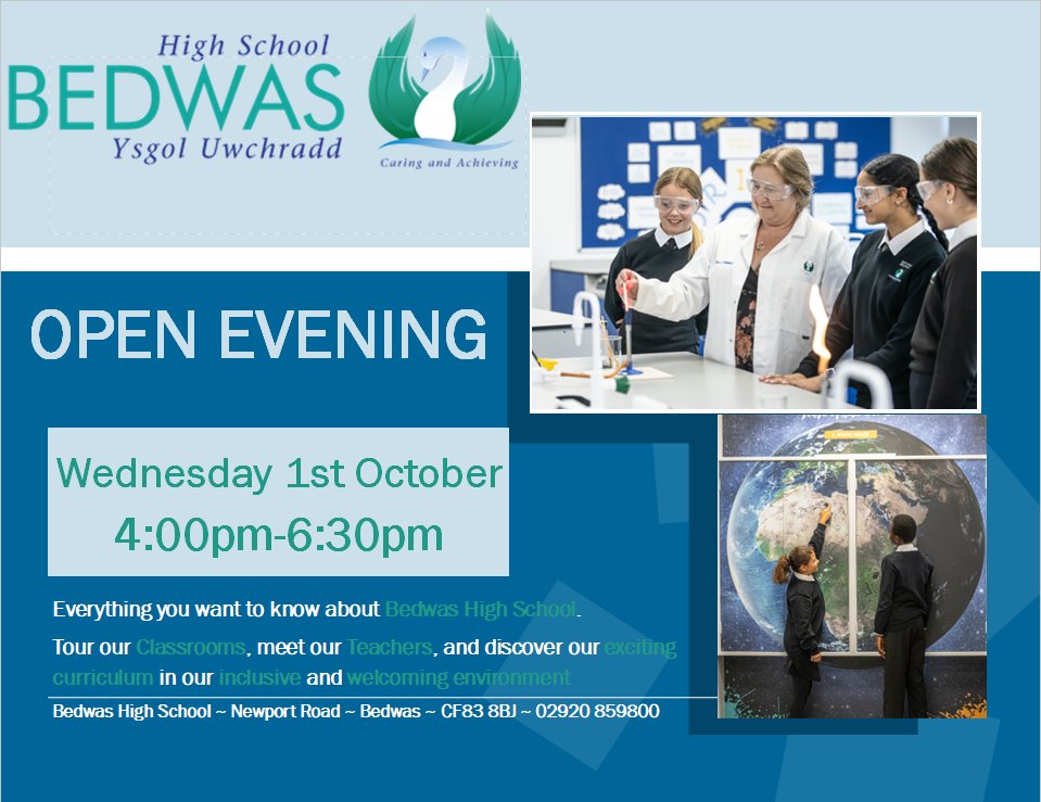 bedwashighsch's tweet image. We are holding our Open Evening for Yr6 pupils &amp;amp; any prospective pupils &amp;amp; parents that would like to see what Bedwas High School has to offer. Come along &amp;amp; have a look around our school, meet the teachers &amp;amp; the staff, have a look inside the classrooms &amp;amp; all areas of our school!!