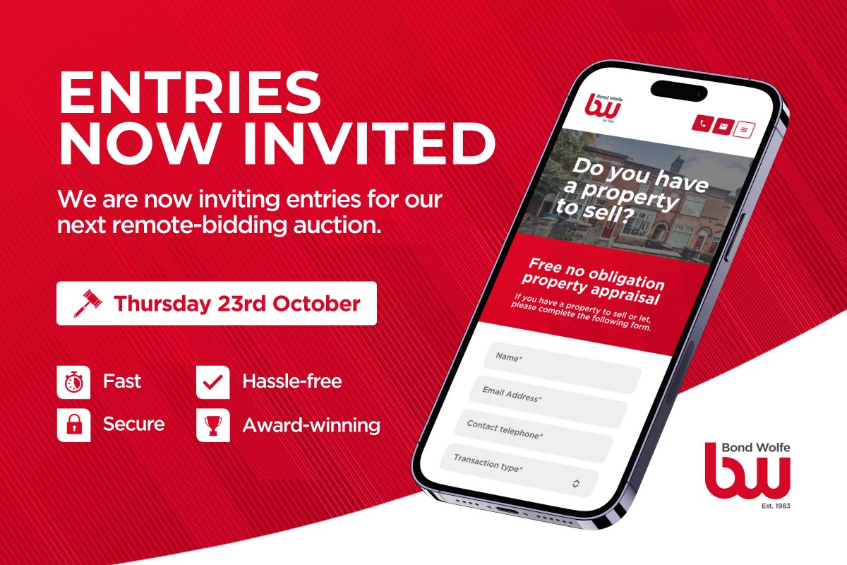 🔨 ENTRIES NOW INVITED | Thursday 23rd October Auction 📅

With unprecedented momentum behind us, now is the perfect time to achieve a fast, secure, and competitive sale.

📈 £33.6m in July (record)
📈 £31.2m in Sept

Get a FREE no-obligation appraisal ➡️ lnkd.in/eTcd6e96