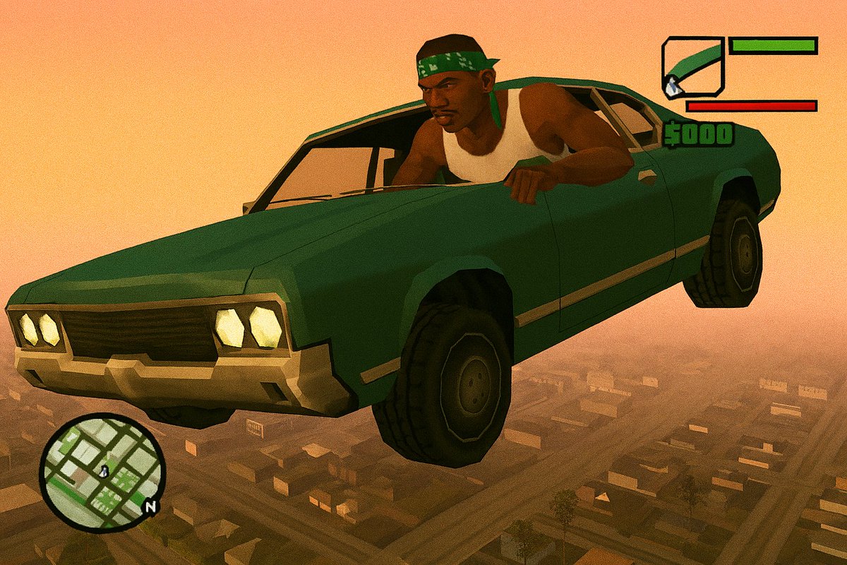 _anurag_adarsh's tweet image. I tried a simple prompt with a few different LLMs and got these results:

1. Copilot
2. Gemini
3. ChatGPT
4. Perplexity

Prompt was: &apos;CJ driving a car in the sky, GTA San Andreas theme.&apos;

Which one do you like best?