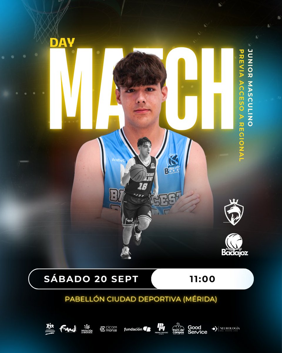 🏀 ¡𝗛𝗢𝗬 𝗝𝗨𝗚𝗔𝗠𝗢𝗦! 🩵

🆚 | <a href="/FDMerida/">FDMérida.com</a> 

🏆 | Acceso a Liga Regional
🏟 | Pabellón Ciudad Deportiva (Mérida)
⏰ | 11:00h

¡A por todas chicos! 👏🏻

<a href="/DipdeBadajoz/">Diputación de Badajoz</a> <a href="/aytodebadajoz/">Ayuntamiento Badajoz</a> <a href="/FExB/">Federación Extremeña de Baloncesto</a> <a href="/BadajozDeportes/">Badajoz Deportes</a>