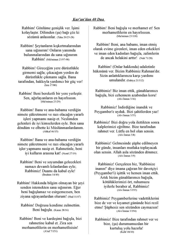Kur'an'da geçen 40 dua. 
Kaydedilenlerinizde bulunsun.