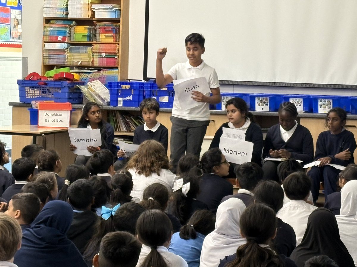 NelsonPriSchool's tweet photo. Democracy in action. Congratulations to our new house captains who were voted in by their peers. Well done to all nominees who all gave fantastic speeches at the hustings. https://t.co/QuS9nTlVMr