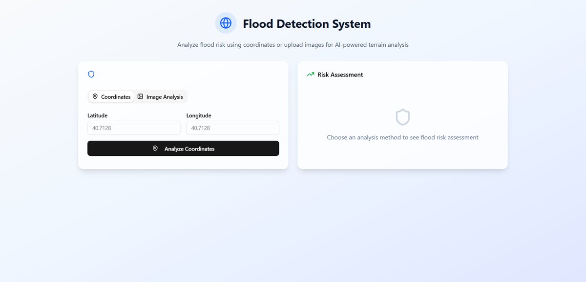 AjaySinghTeoti4's tweet image. 🌊 Built Flood Detection System – AI-powered flood risk assessment!
Enter coordinates or upload terrain photos for analysis with Google&apos;s Gemini AI
🔗 Live: flood-analyser-three.vercel.app
💻 Code: github.com/AjayTeotia/flo…
#FloodDetection #AI #NextJS