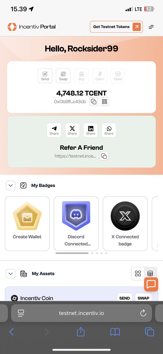 MrDicks99's tweet photo. 🚀 Having a great time exploring Incentiv Testnet V2!
Smooth UI, easy swaps, and fun badges to collect 🔥 @Incentiv_net 

Loving the whole experience — can’t wait to see what’s next!
#Incentiv #Testnet #Web3 https://t.co/1I2xY9AxkP