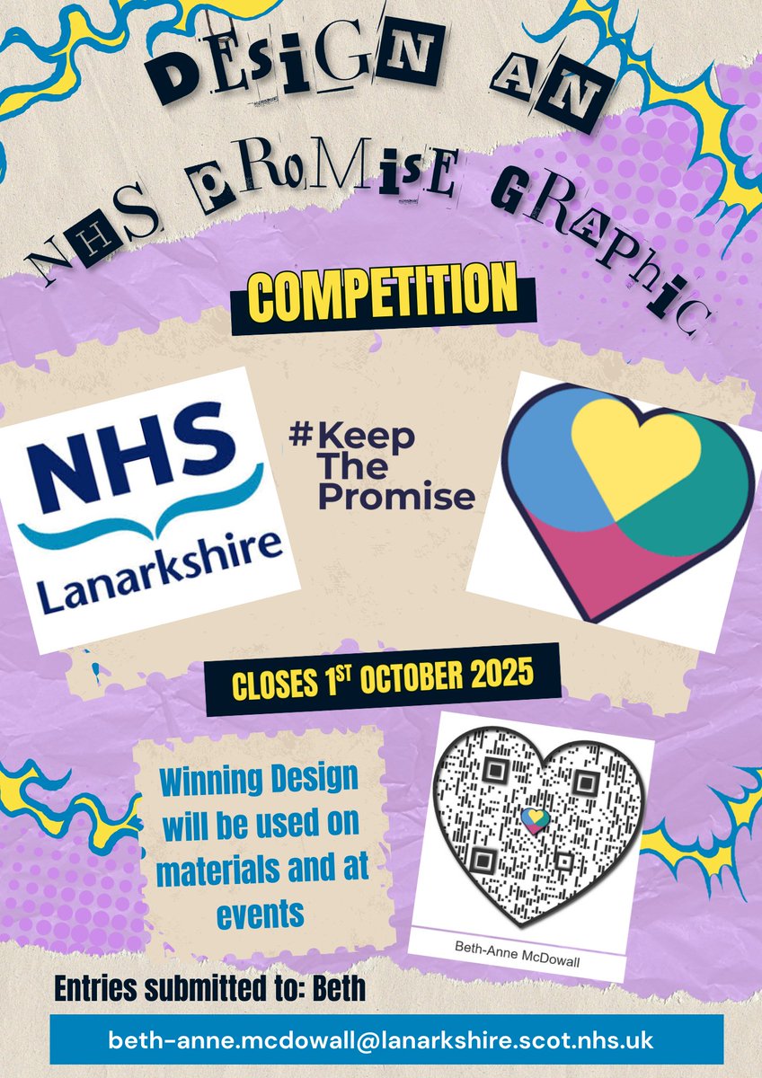 Do you know a budding young artist or graphic designer ✍️🎨? 

We are looking for young artists to enter a design in our NHS Promise graphic competition. There will be a prize for the winning entry.

#KeepThePromise