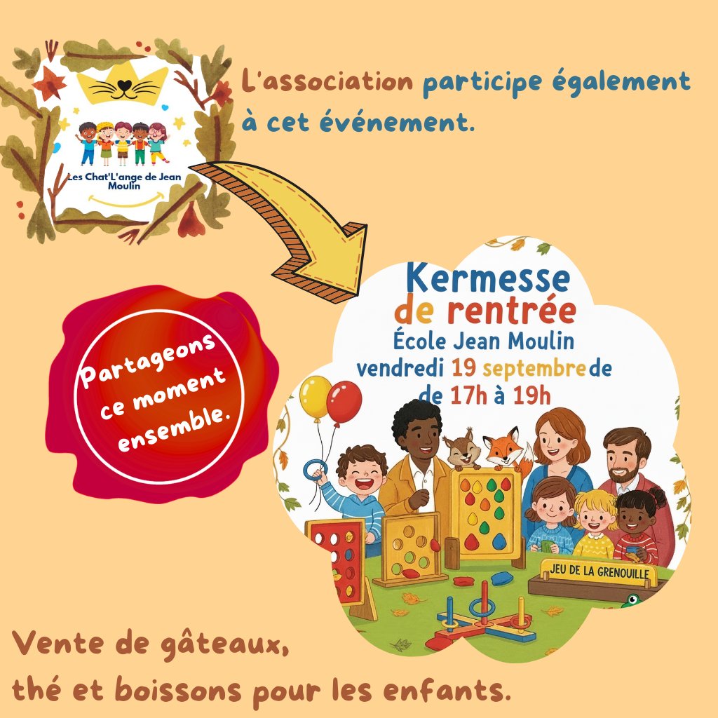 Kermesse de rentrée organisée par l'école. Ce vendredi 19 septembre.
Moment détente et de partage. L'occasion idéale pour rencontrer les nouveaux parents et enfants.
<a href="/ChristopheCoplo/">Christophe COPLO</a> <a href="/MA_Jamet/">Marc-Antoine JAMET</a>