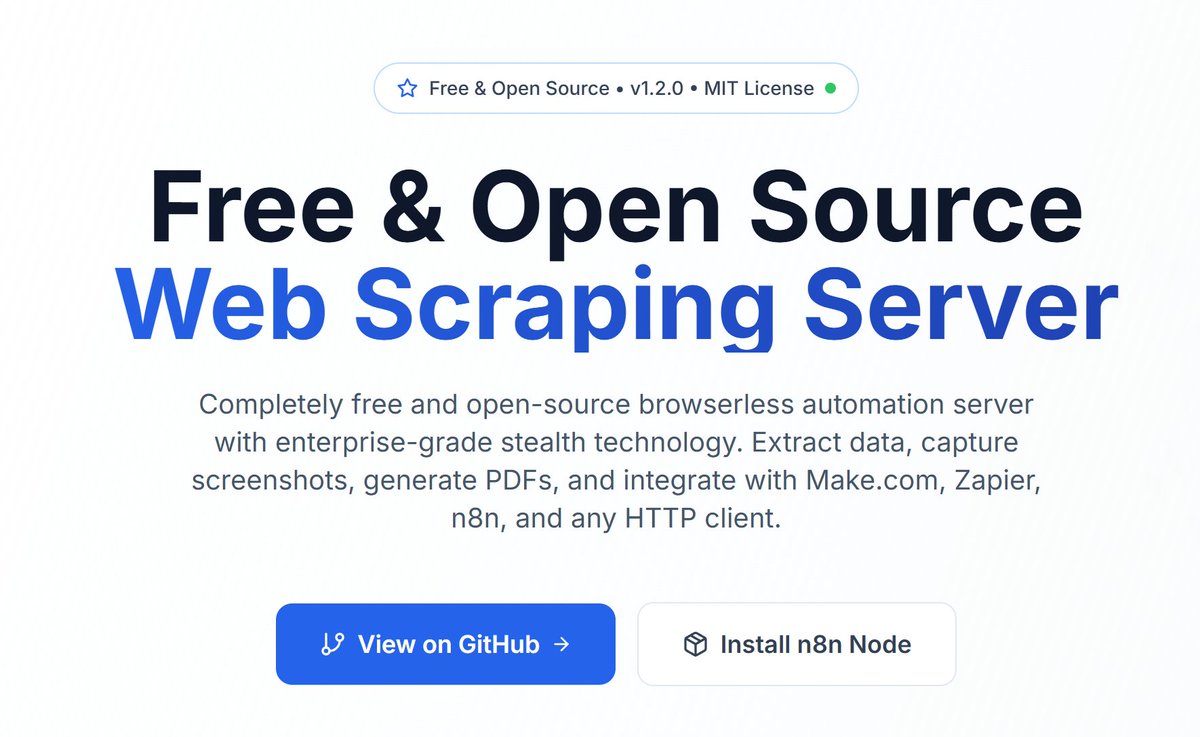 👁️ Ojo a esto 

Hoy te traigo HeadlessX → un proyecto open source que me ha dejado loquísimo

Básicamente es, un scraper webs sin que te detecten, con comportamiento humano y súper fácil de desplegar

Te cuento en el hilo 👇