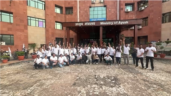 All India Institute of Ayurveda (AIIA) Organises Bike Rally Ahead of #AyurvedaDay2025 to Promote Health and Sustainability

Participants rode from AIIA to the Ministry of Ayush, carrying flags bearing the Ayurveda Day logo and the theme, symbolising collective commitment towards