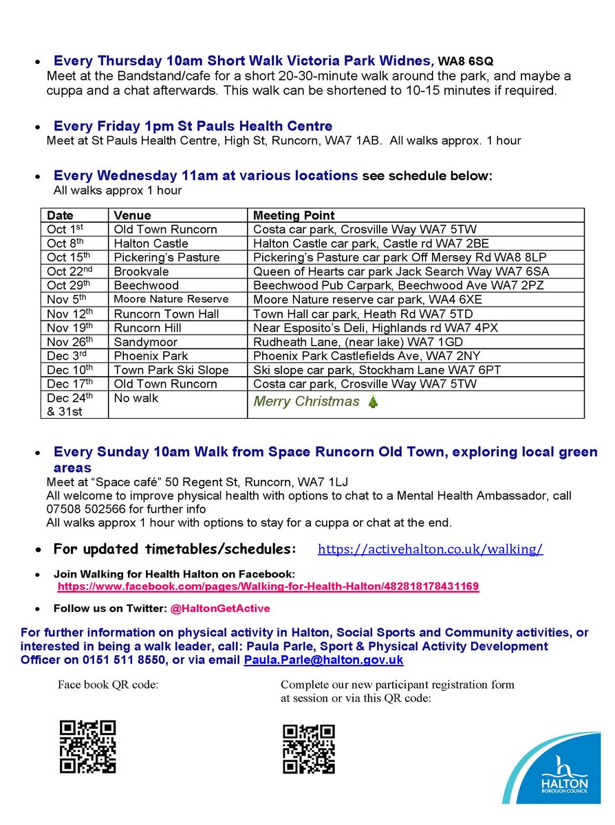 Halton Health Walks Autumn  Winter