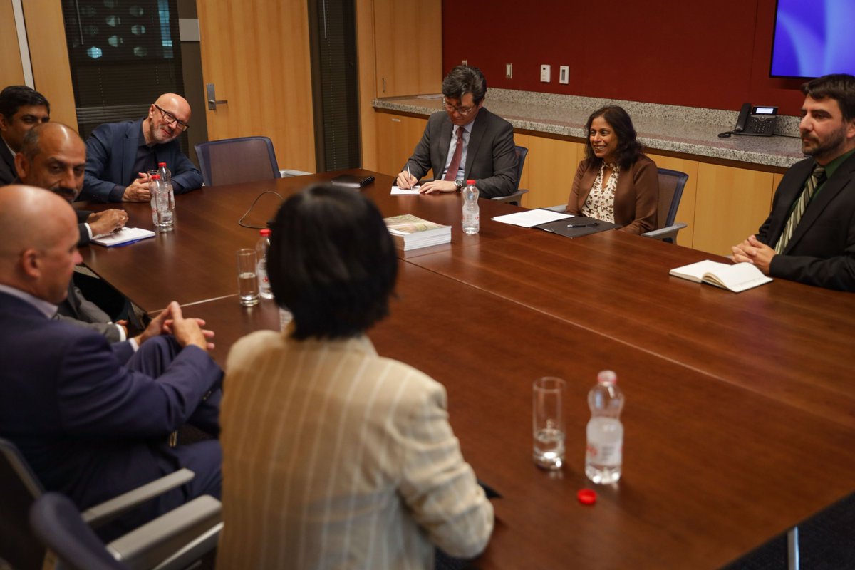 USEmbPristina's tweet photo. Chargé d’affaires Anu Prattipati welcomed representatives from U.S. company Genpact including BK Kalra, President and CEO, to discuss their growing impact in Kosovo. Through partnerships with local universities and global expertise, Genpact is helping strengthen Kosovo’s role in the digital economy while advancing innovation and creating opportunities that benefit both U.S. and Kosovan businesses. #PreferredPartnerUSA