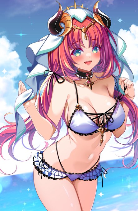 #夏が終わりそうだし今年描いた水着絵を貼る
#原神 #ニィロウ #Nilou 