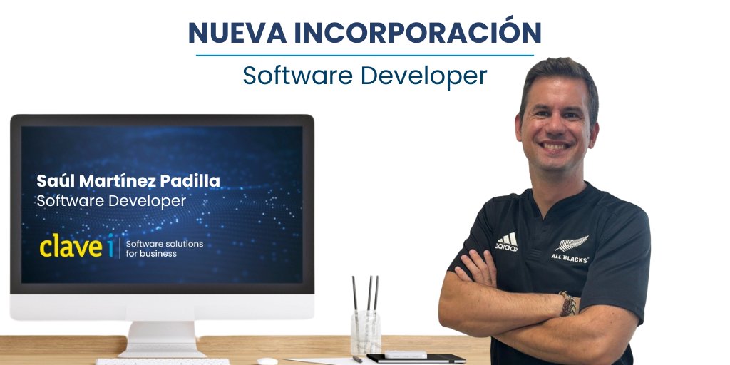 CLAVEi's tweet image. ¡Nuevo talento en Clavei! 💻
Damos la bienvenida a Saúl Martínez Padilla, nuevo Software Developer en nuestra sede de Elche, dentro del área de Technology.
¡Encantados de tenerte con nosotros! 🚀

#ClaveiTD #SoftwareSolutions #TechTeam