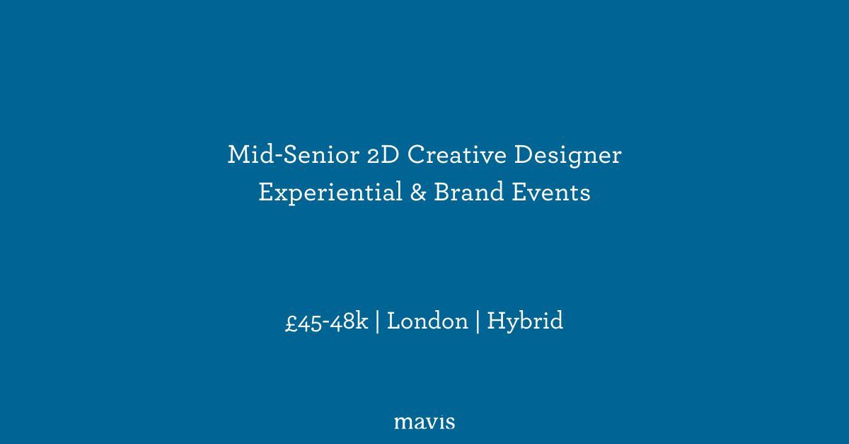 hellomavis_'s tweet image. Mid–Senior 2D Creative Designer wanted!

Work on global events, festivals &amp;amp; brand activations at a top London experiential agency.

🔗 Apply here: hellomavis.com/job/mid-senior… 

#Hiring #DesignJobs #CreativeJobs #Experiential #EventsIndustry #GraphicDesign #LondonJobs