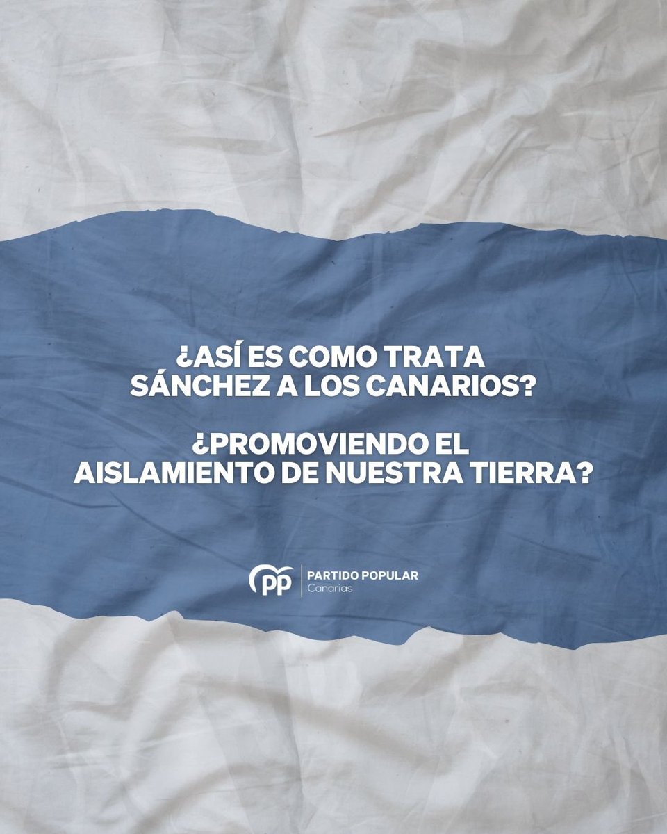 Esta es una demostración más de que para Pedro Sánchez #Canarias solo existe en sus vacaciones. 

#Canarias no puede seguir siendo una Comunidad Autónoma de Segunda.