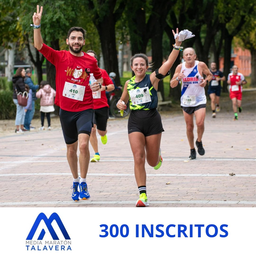 🤩YA SOMOS 300

⚡Mejor inicio de inscripciones de siempre en la Media de Talavera, pero queremos mucho más.

✍🏻No te lo pienses, y apúntate en udat.es