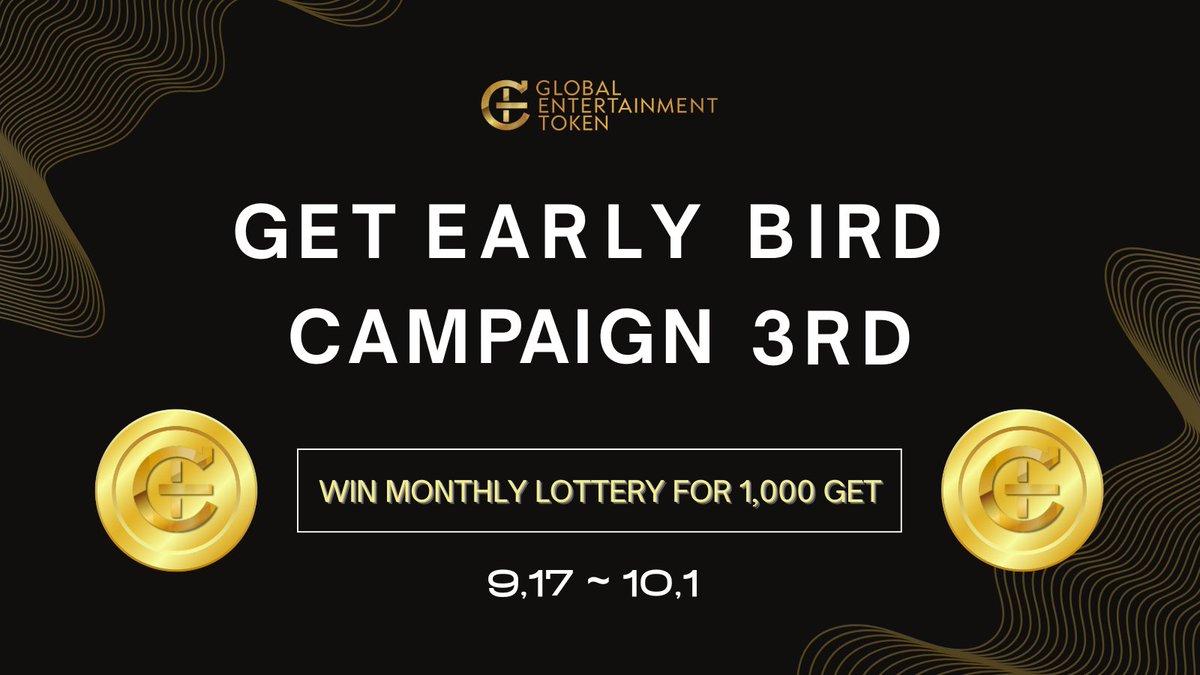 GET_E_inc_JP's tweet photo. 🎉【第3回 GET Early Birdキャンペーン開催！】
GEB NFTと1,000 GET、両方当たるかも！？
今すぐチャンスをつかもう🔥
キャンペーン概要

✨抽選で5名様に「GEB NFT」をプレゼント
✨さらに「GEB NFT」保有者の中から5名様に1,000 GET進呈！
✅【参加方法（3ステップ）】

① GET Walletを作成
➡️ https://t.co/vrDCMCpQSX
② GET公式Xアカウントをフォロー（日本語・英語両方）
日本：https://t.co/KZua3dZjmJ
海外：https://t.co/8k8lwrQEUX
③ 当キャンペーン投稿をリポスト(引用リポストで当選率アップ⤴️)
上記の3点をすべて満たした上で、応募フォームより申請いただくだけ！

※前回のGET Early Birdキャンペーンで申請いただいた方も、開催回ごとに申請が必要です。
✨応募フォームはこちら：
➡️https://t.co/8KAGp0iCL9
📅応募期間：9/17(水)～10/1(水) 23:59（JST）

※すでにWalletを作成済みの方も応募OK！
その他、詳細な情報はこちらのURLにて👇

https://t.co/yIl0mtVv3x