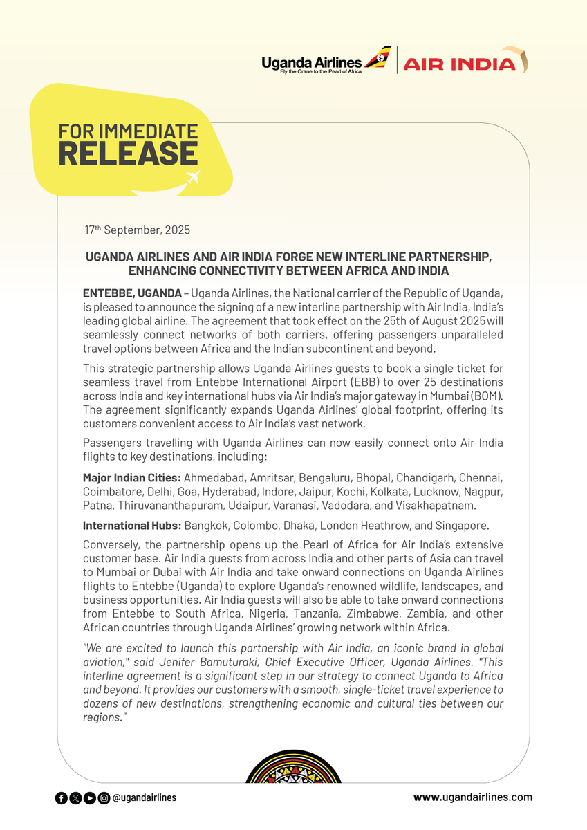 Uganda Airlines tweet media