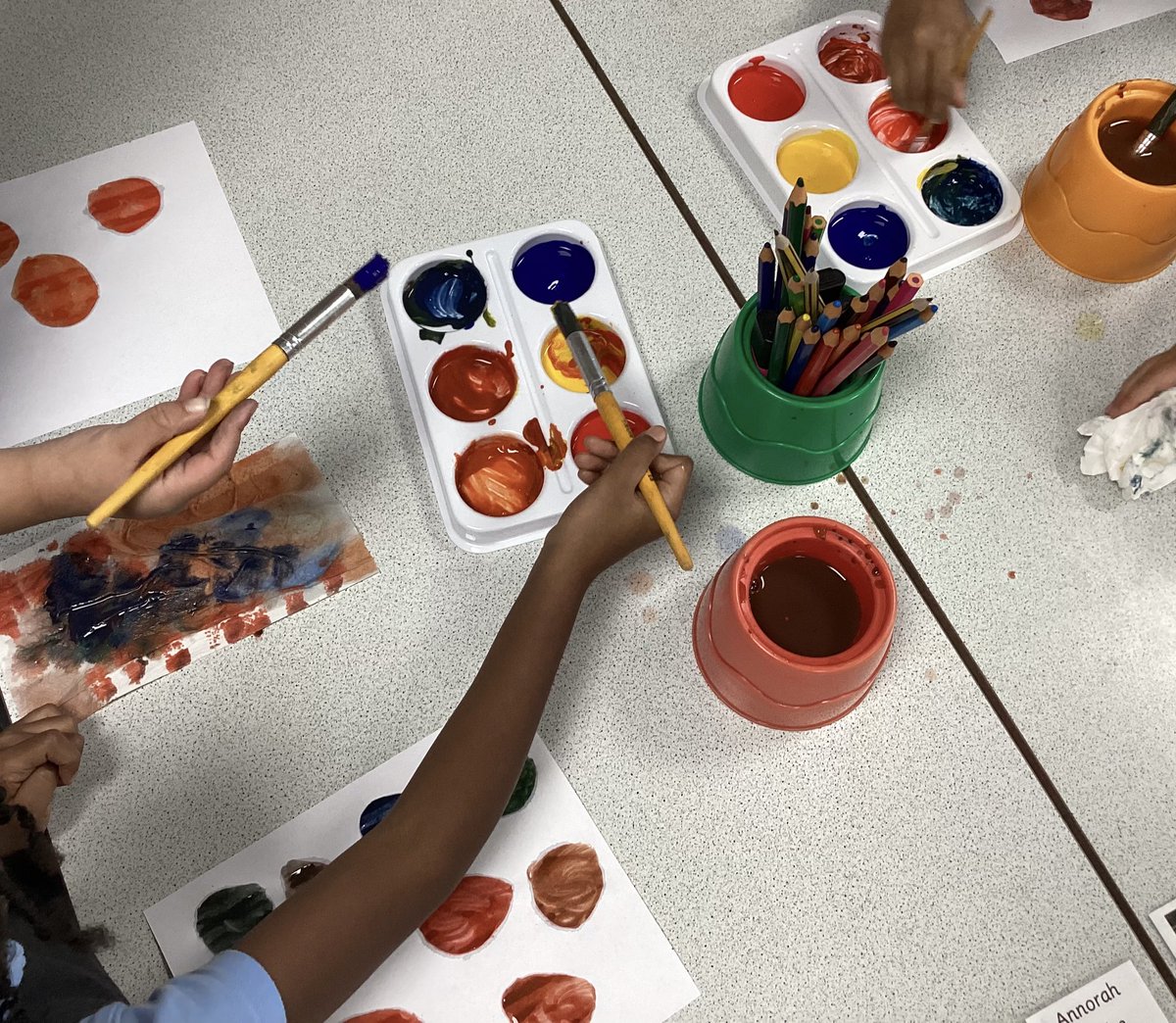 Year 1 mixing primary colours in Art to make secondary colours <a href="/OurLadyandAllS1/">Our Lady and All Saints Catholic MAC</a> #CathoilcLife #Art