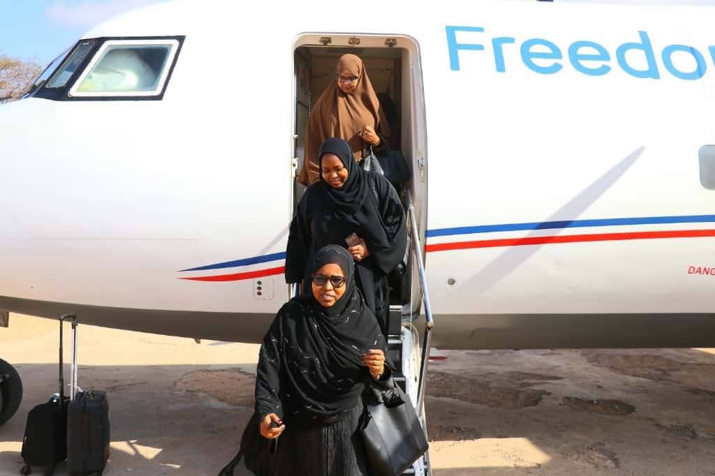 UmmuKassim's tweet photo. Safely landed in Mandera County this morning together with @IGADsecretariat Head of Mission to Kenya, Dr. Fatuma Adan, Amina Farah- Manager,  @IGADgender ,among other officials for a two-day IGAD Gender Department’s Cultural Transformation Initiative, supported by the Government of Japan. This important programme seeks to dismantle harmful gender norms and promote equality, inclusion and opportunity for women and youth. 
I also joined North Eastern Regional Commissioner (RC) John Otieno for a security visit and briefing. 
Together, we reaffirm our commitment to building a region anchored on peace, security, sustainable development and shared prosperity.