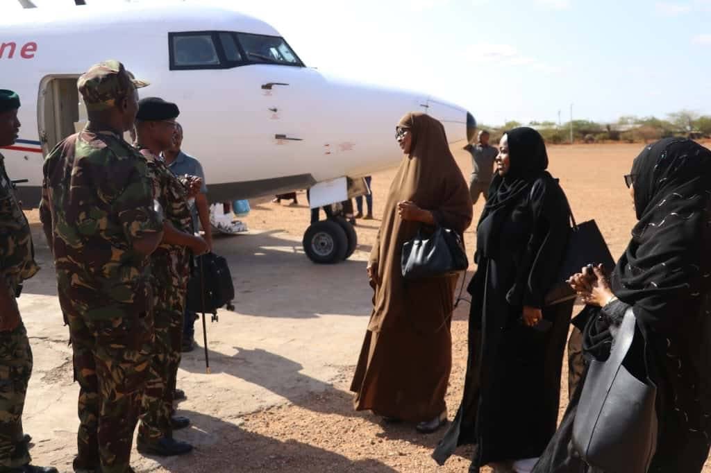 UmmuKassim's tweet photo. Safely landed in Mandera County this morning together with @IGADsecretariat Head of Mission to Kenya, Dr. Fatuma Adan, Amina Farah- Manager,  @IGADgender ,among other officials for a two-day IGAD Gender Department’s Cultural Transformation Initiative, supported by the Government of Japan. This important programme seeks to dismantle harmful gender norms and promote equality, inclusion and opportunity for women and youth. 
I also joined North Eastern Regional Commissioner (RC) John Otieno for a security visit and briefing. 
Together, we reaffirm our commitment to building a region anchored on peace, security, sustainable development and shared prosperity.