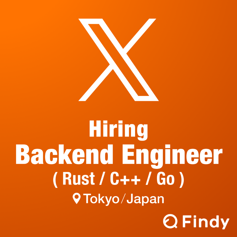 findy_code's tweet photo. 【Hiring Backend Engineers】
- Rust
- C++
- Go
- Python